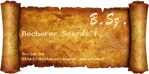 Becherer Szeráf névjegykártya